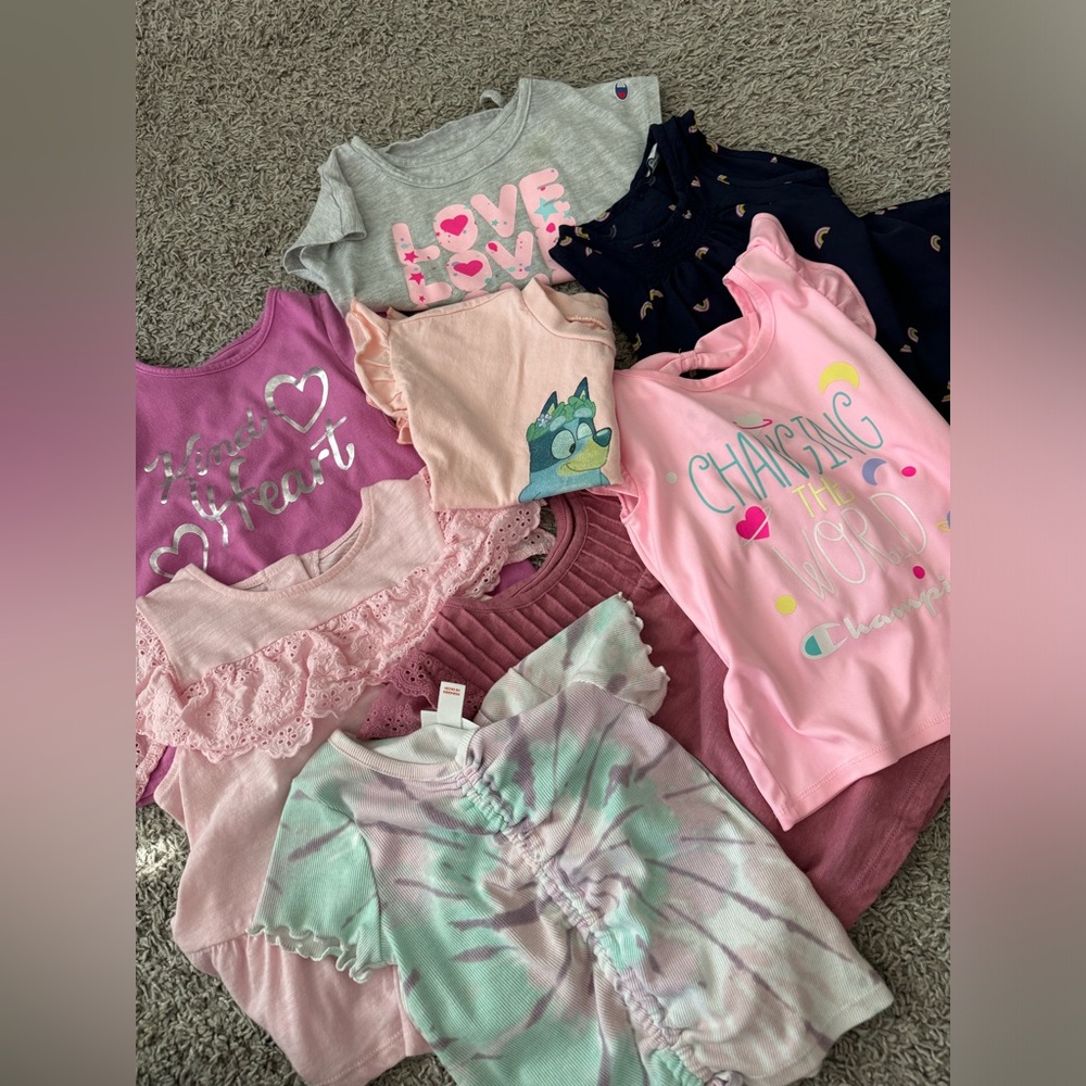 Assortment of 3T shirts from Old Navy, Amazon, Target and Wal-Mart
